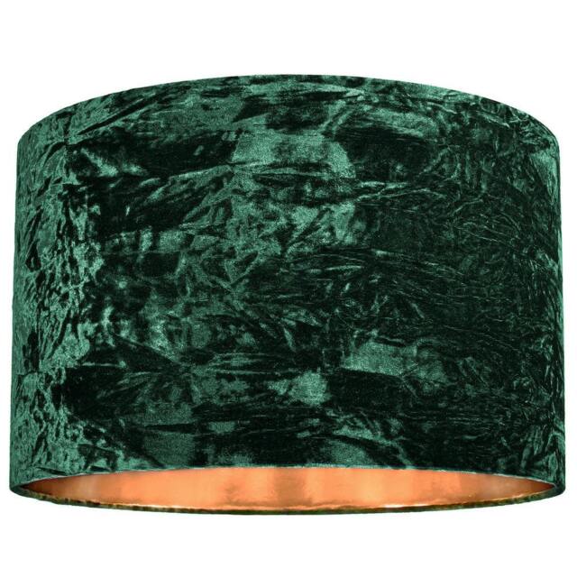 "Rackhams Modern Green Crushed Velvet 20"" Floor/Pendant Lampshade with Shiny Copper Inner" - image 1