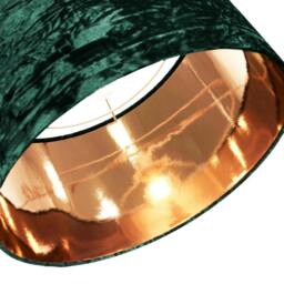 "Rackhams Modern Green Crushed Velvet 20"" Floor/Pendant Lampshade with Shiny Copper Inner" - thumbnail 2