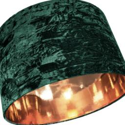 "Rackhams Modern Green Crushed Velvet 20"" Floor/Pendant Lampshade with Shiny Copper Inner" - thumbnail 3