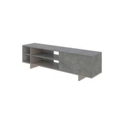Rackhams Modern Stockton TV Unit up to 65 Inch TVs 4-open Shelf Flip-Door Storage TV Cabinet 35.6x160cm Living Room - White - thumbnail 5