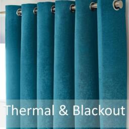 Rackhams Chenille Blackout Ring Top Eyelet Curtains - 229cm width x 229cm drop - thumbnail 3