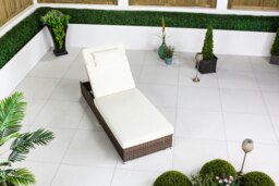 Rackhams Rattan Sun Lounger - 1 - Brown - thumbnail 1
