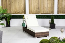 Rackhams Rattan Sun Lounger - 1 - Brown - thumbnail 3
