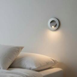 Rackhams 3 Watt LED Round Silver Recessed Wall or Bed Headboard Reading Light