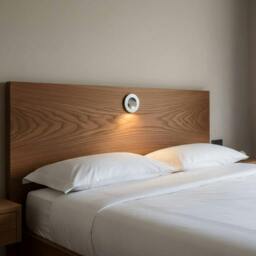 Rackhams 3 Watt LED Round Silver Recessed Wall or Bed Headboard Reading Light - thumbnail 3