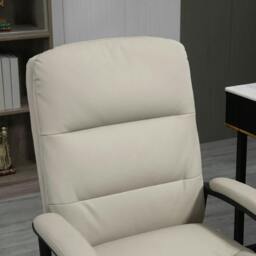 Rackhams Office Chair, PU Leather Computer Desk Chair Office Chair with Adjustable Height and Swivel Rolling Wheels for Work Study, Light Grey - thumbnail 6