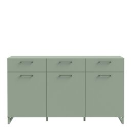 Rackhams Sali 3 Door 3 Drawer Chest in Sage Green - Sage Green - Matt - Melamine - thumbnail 2