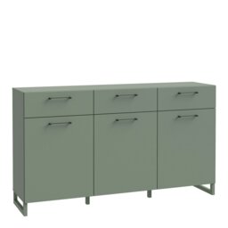 Rackhams Sali 3 Door 3 Drawer Chest in Sage Green - Sage Green - Matt - Melamine - thumbnail 1