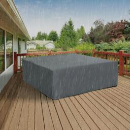 Rackhams 205x192cm Outdoor Garden Rattan Furniture Protective Cover Water UV Resistant Grey - thumbnail 2
