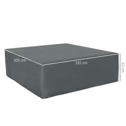 Rackhams 205x192cm Outdoor Garden Rattan Furniture Protective Cover Water UV Resistant Grey - thumbnail 3