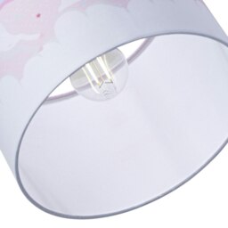 Rackhams Beautiful Soft Pink Cotton Lampshade with Dancing Unicorns and Clouds Decoration - thumbnail 4