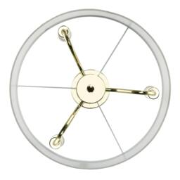 Rackhams Chic Chandelier Semi Flush Ceiling Light in Polished Gold with Shade - thumbnail 3