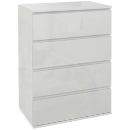 Rackhams Bedroom Chest of Drawers, High Gloss 4 Drawers Dresser, Grey - thumbnail 6