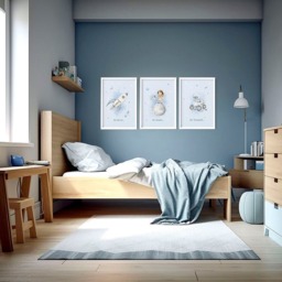Rackhams Childrens Prints For Bedroom - Set of 3 wall art prints - 20 x 30 in / 50 x 76 cm - Matte Museum Quality Art Paper 290 gsm - White Frame - thumbnail 2