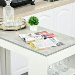 Rackhams Bar Table, Dining Table with 4-Tier Storage Shelf for Breakfast Bar, Kitchen, Dining Room, Living Room, Grey - thumbnail 6