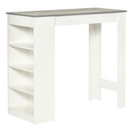 Rackhams Bar Table, Dining Table with 4-Tier Storage Shelf for Breakfast Bar, Kitchen, Dining Room, Living Room, Grey - thumbnail 1