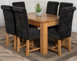 Rackhams Dakota Small Oak Dining Table with Washington Fabric Chairs - 6 chairs - Beige - thumbnail 5