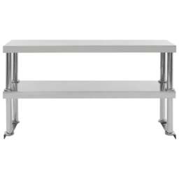 Rackhams 2-Tier Work Table Overshelf 120x30x65 cm Stainless Steel - thumbnail 3