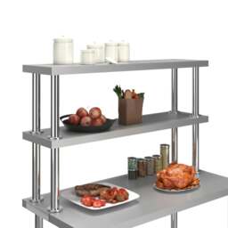 Rackhams 2-Tier Work Table Overshelf 120x30x65 cm Stainless Steel - thumbnail 2