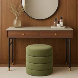 Rackhams Ripple Cylindrical Ribbed Stool - Olive Green - Pack of 2 - Olive Green