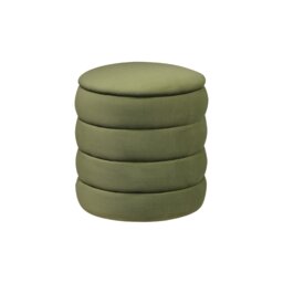 Rackhams Ripple Cylindrical Ribbed Stool - Olive Green - Pack of 2 - Olive Green - thumbnail 1