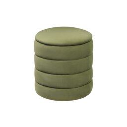 Rackhams Ripple Cylindrical Ribbed Stool - Olive Green - Pack of 2 - Olive Green - thumbnail 2
