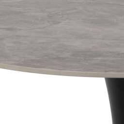 Rackhams Malta Ceramic Round Dining Table Grey/Black 90x75 cm - Black - No - Grey - thumbnail 2