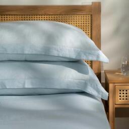 Rackhams Mineral Blue French Linen 40cm Deep Fitted Sheets - Double - thumbnail 5