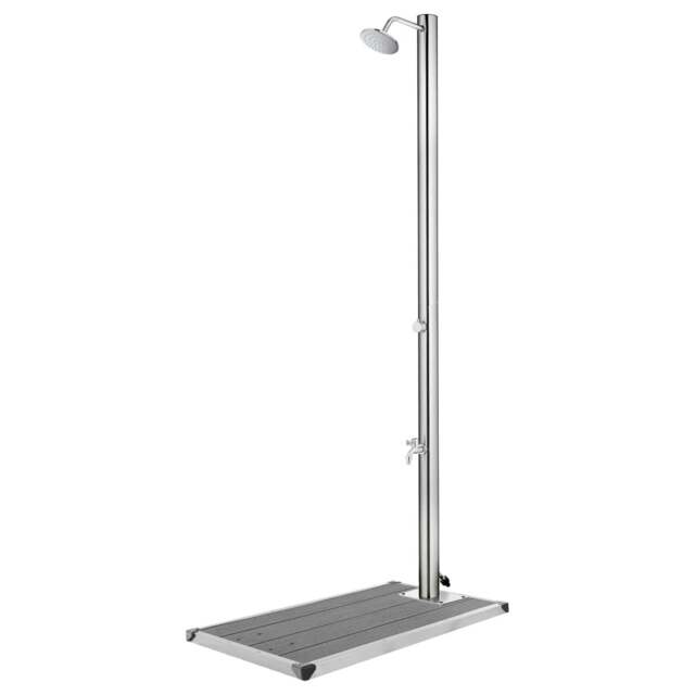 Rackhams Garden Shower with Grey Base 220 cm Stainless Steel