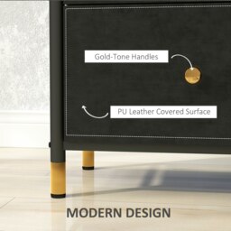 Rackhams Chest of Drawers with 3 Drawers for Bedroom, Living Room, Black - thumbnail 5