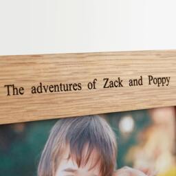 "Rackhams Personalised Solid Oak Four Aperture Picture Frame - For 6x4"" Photos - For 6""x4"" photos - Engraved" - thumbnail 3
