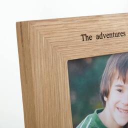 "Rackhams Personalised Solid Oak Four Aperture Picture Frame - For 6x4"" Photos - For 6""x4"" photos - Engraved" - thumbnail 4