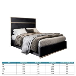 Rackhams Bentley Upholstered Soft Velvet Metal Bed Frame - Black - Black - Double - thumbnail 4