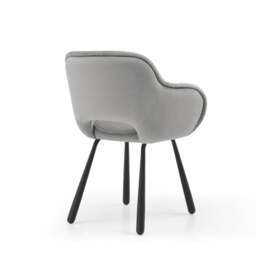 Rackhams Juliette Sculpted Back Dining Chairs – Grey Velvet (Set of 2) - thumbnail 4