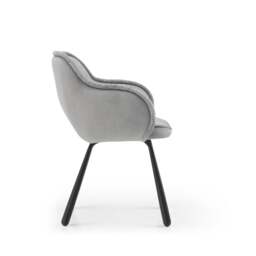 Rackhams Juliette Sculpted Back Dining Chairs – Grey Velvet (Set of 2) - thumbnail 3