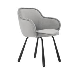 Rackhams Juliette Sculpted Back Dining Chairs – Grey Velvet (Set of 2)