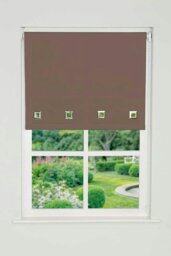 Rackhams Mocha Square Eyelet Edge Roller Blind - 150cm - thumbnail 3