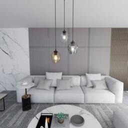 Rackhams ISTAR Pendant lamp  3 x E27 Black with Transparent, Graphite and Amber Shade - thumbnail 4