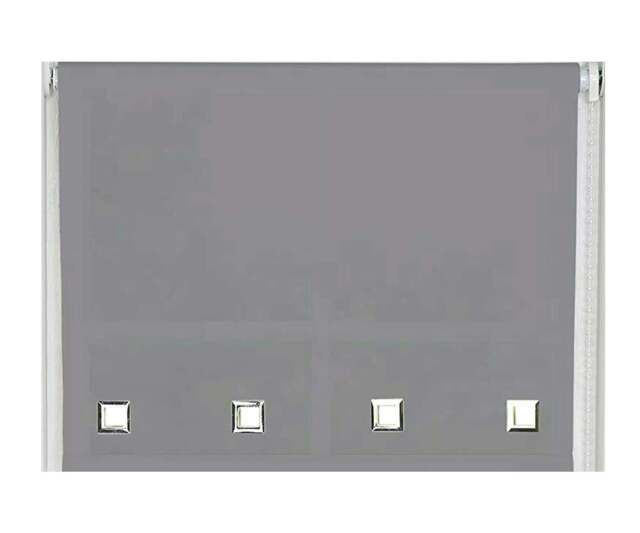 Rackhams Slate Grey Square Eyelet Edge Roller Blind - 90cm - image 1