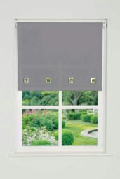 Rackhams Slate Grey Square Eyelet Edge Roller Blind - 90cm - thumbnail 3