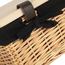 Rackhams Buff Black Lined Willow Picnic Basket with Pinewood Lid - Extra Large - 1 - Wicker and Pinewood - thumbnail 5