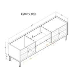 Rackhams LV80 TV Cabinet, Light Oak, 1.6m - 1.6m (160CM) - 1.6m (160CM) - thumbnail 3