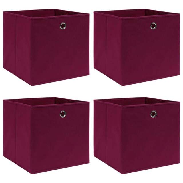 Rackhams Storage Boxes 4 pcs Dark Red 32x32x32 cm Fabric - image 1