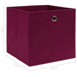 Rackhams Storage Boxes 4 pcs Dark Red 32x32x32 cm Fabric - thumbnail 5