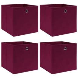 Rackhams Storage Boxes 4 pcs Dark Red 32x32x32 cm Fabric - thumbnail 1