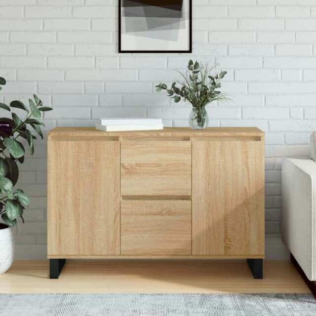 Rackhams Sideboard Sonoma Oak 104x35x70 cm Engineered Wood - Brown - Engineered wood, iron
