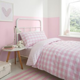 Rackhams Check and Stripe Fitted Sheet - Single - thumbnail 3