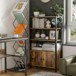 Rackhams Multifunctional Bookshelf Storage Cabinet Bookcase w/ Shelves & Cupboard