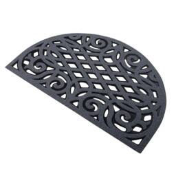 Rackhams Victorian Style Eco Halfmoon Indoor and Outdoor Doormat - Grey - Without Backing