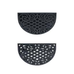 Rackhams Victorian Style Eco Halfmoon Indoor and Outdoor Doormat - Grey - Without Backing - thumbnail 4